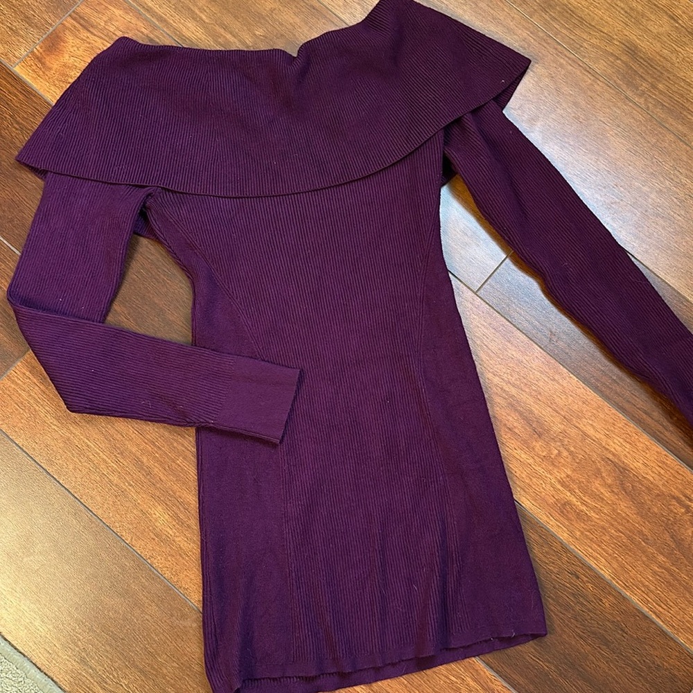 White House Black Market Purple Sweater with Bow Back Size 4